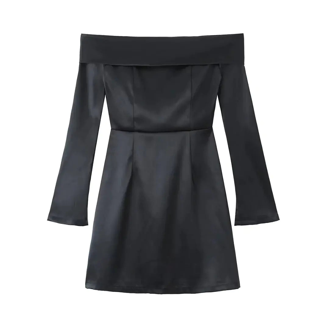 Off-Shoulder Silk Dress