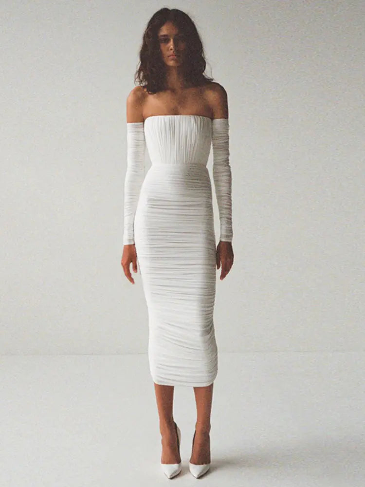 Ice Silk Mid-Length Dress