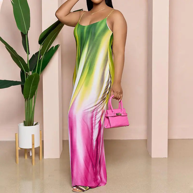 Silk Long Sling Dress